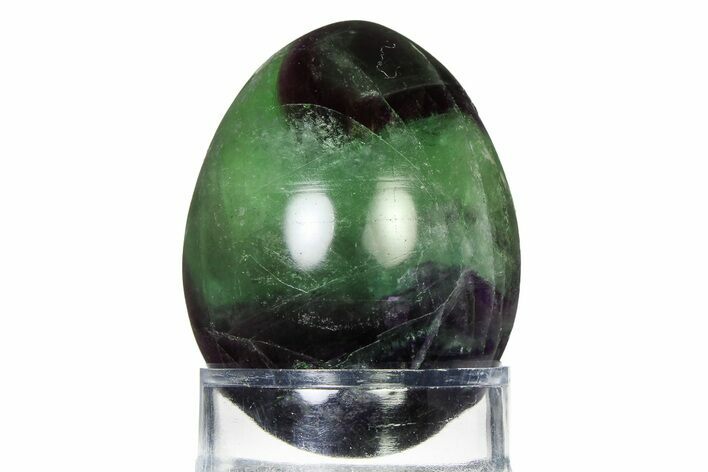 Polished Purple and Green Fluorite Egg - Fluorescent! #322475